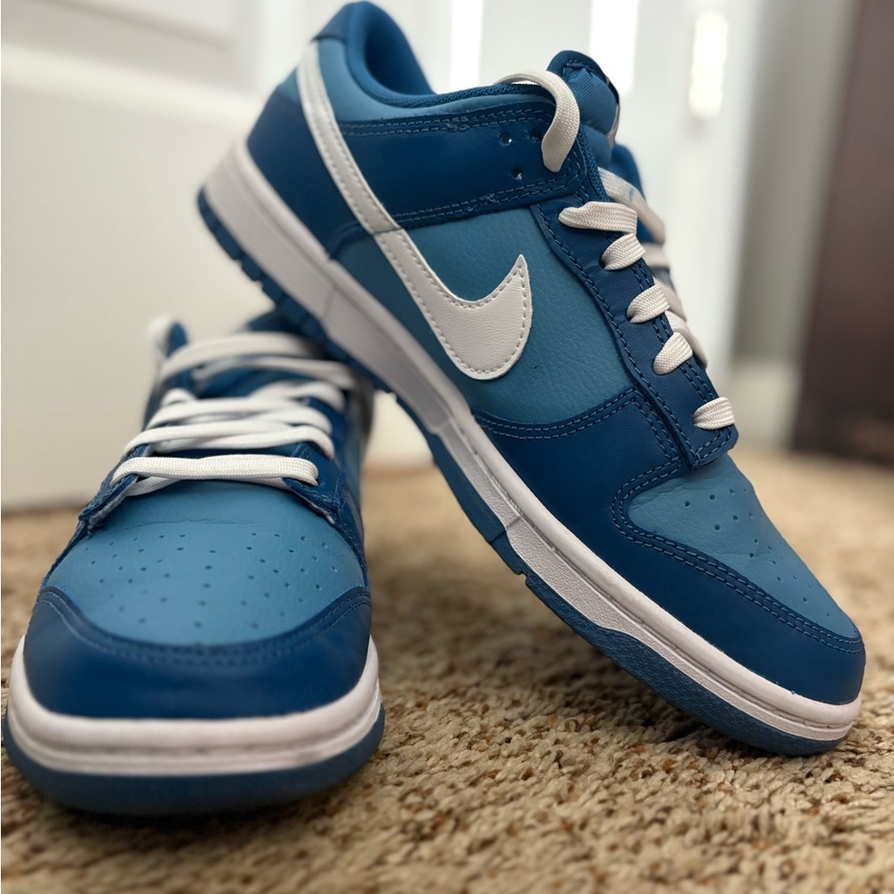Nike Dunks Ocean Blue and White Athletic Shoes